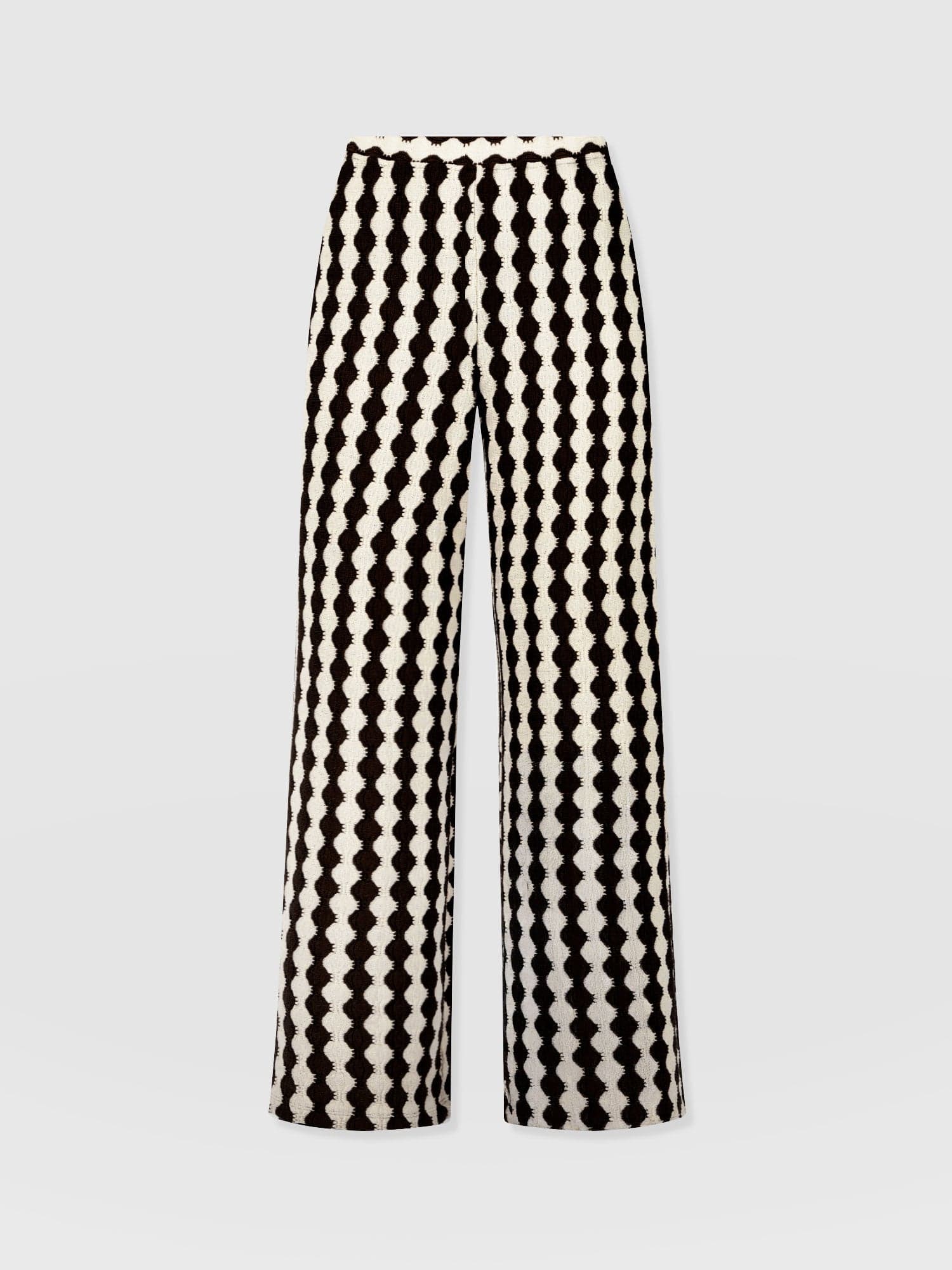 Victory Wide Leg Pant - Black/Cream - Women's Trouserss | Saint + Sofia® USA